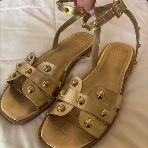 Vince Camuto Gold Studded Cally Sandals